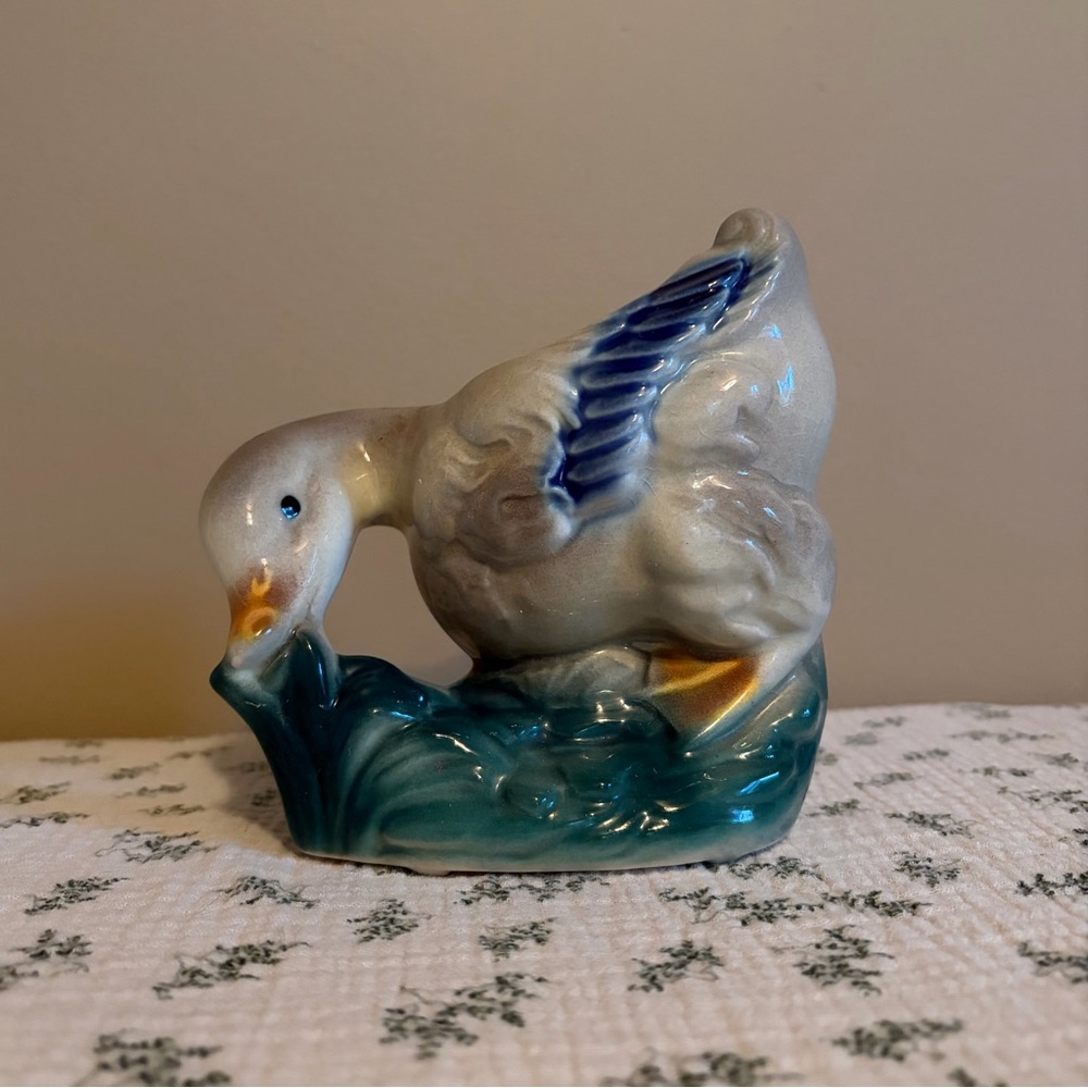 Vintage Royal Copley Ceramic Duck Planter
